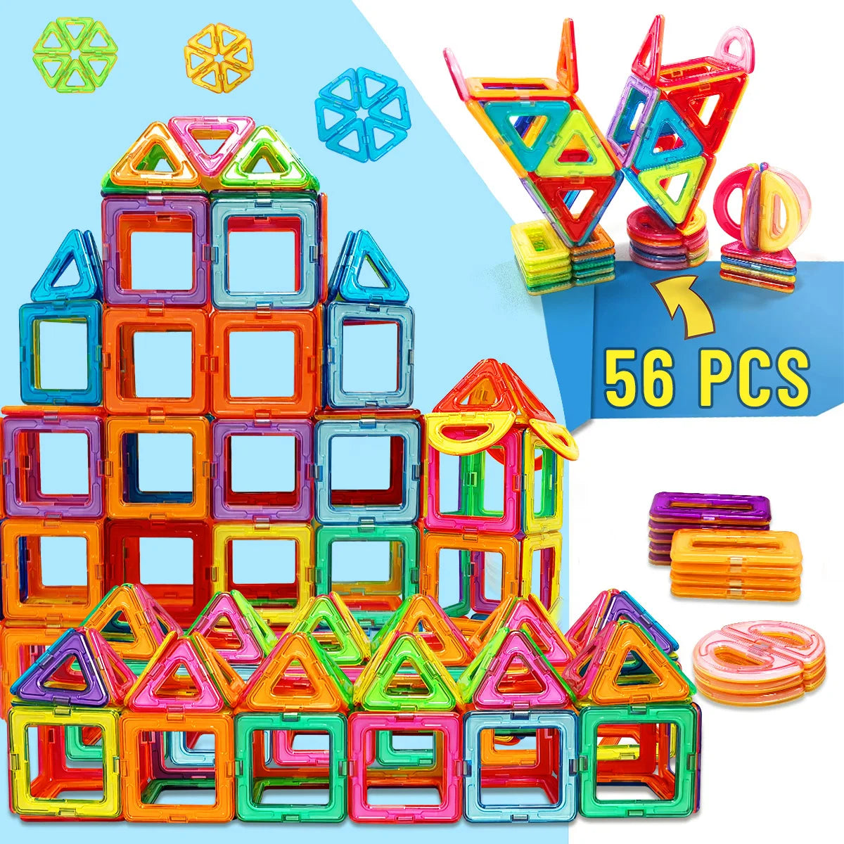 Magnetic Building Blocks DIY Magnets Toys medium size STEM Toys Construction Toys Learning Educational Magnet Toys